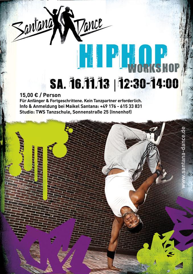 Flyer eines Hip Hop Workshops in München